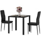 HOMCOM 5-Piece Rectangular Glass Kitchen Table and Chairs with Metal Frame and Faux Leather Upholstery for Dining Room, White
