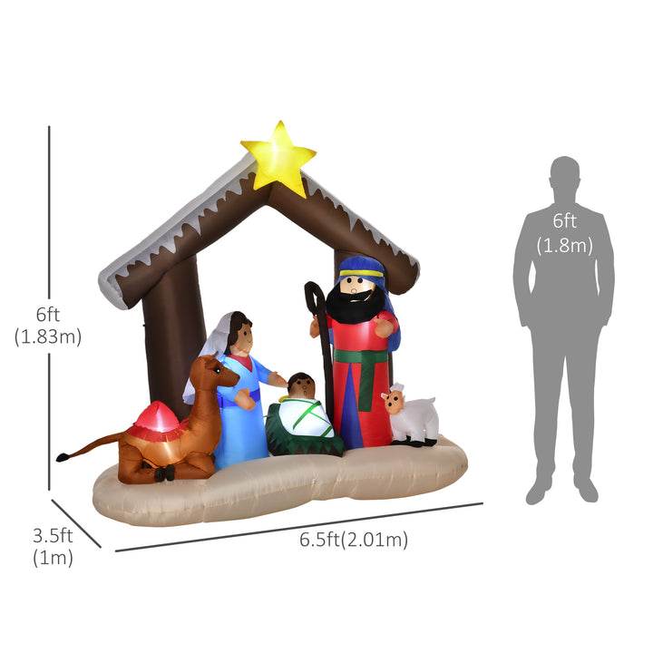 HOMCOM 6ft Christmas Inflatable Decoration with Bible Arch of Jesus' Birth Easy Set-Up Blow UP Decoration for Holiday Yard