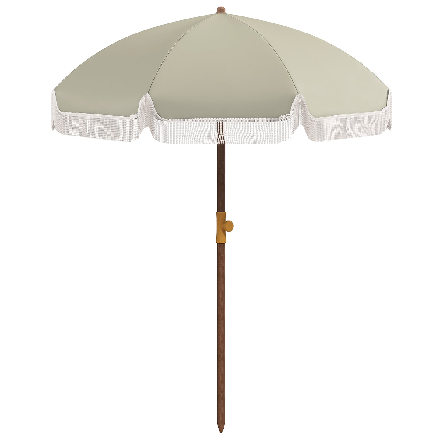 Outsunny 6.2' Beach Umbrella for Travel, Vent, Ruffles, Carry Bag, Portable Outdoor Umbrella for Garden, Light Green