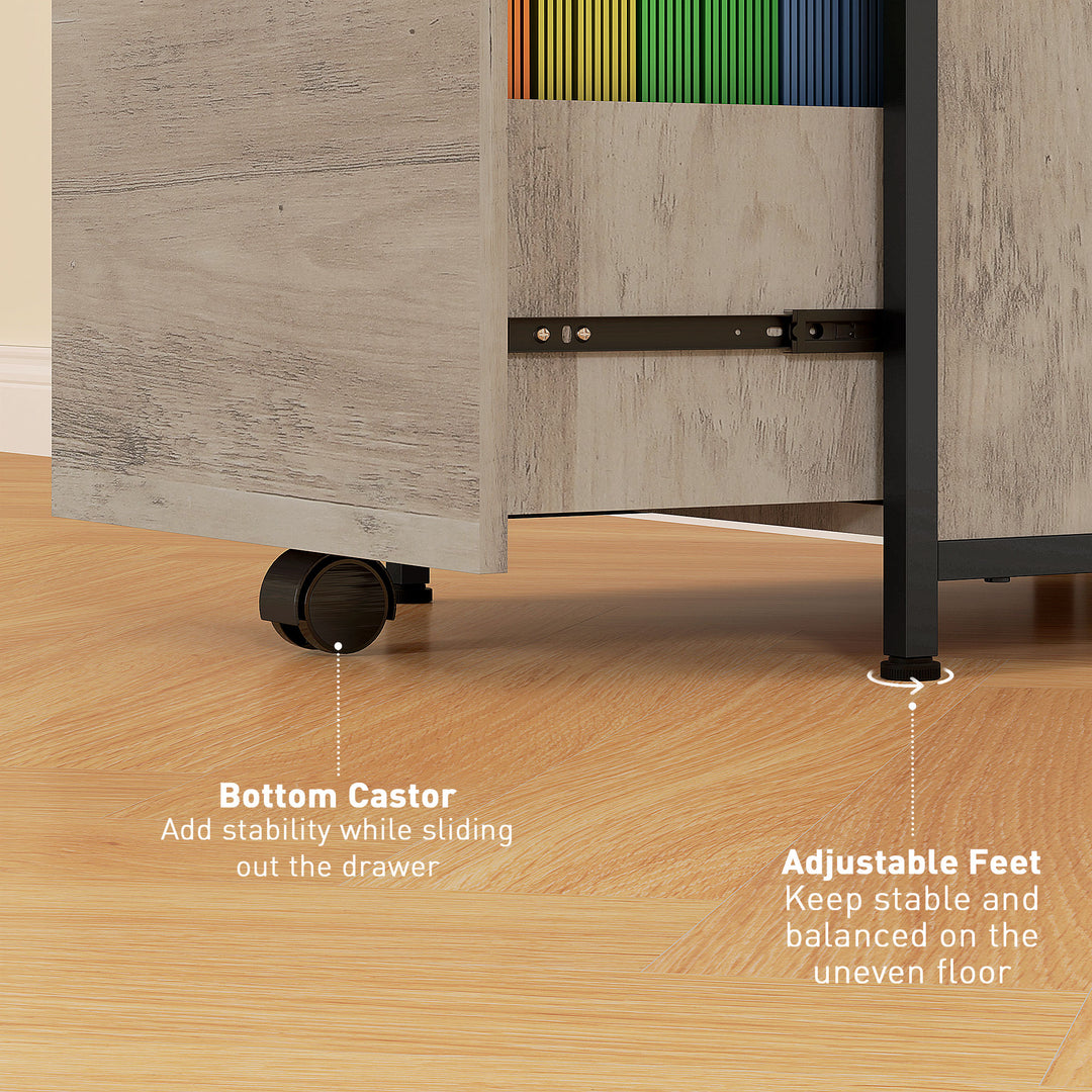 Vinsetto Vertical Filing Cabinet, Tall File Cabinet with 2 Drawers, Hanging Bars for Letter and A4 Size, Rustic Brown