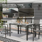Outsunny Rectangular Outdoor Dining Table, 4-Seat Patio Table with PE Rattan Wicker Tabletop for Backyard and Lawn, Grey