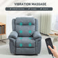 HOMCOM Manual Recliner Chair with Vibration Massage, Side Pockets, Microfibre Reclining Chair for Living Room, Blue-Grey