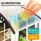 Outsunny Window Awning Door Canopy, Polycarbonate Front Door Outdoor Patio Cover, Sun Shelter, Hollow Sheet for UV, Rain, Snow and Sunlight Protection, Brown, 40" x 80"