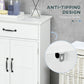 kleankin Bathroom Storage, Bathroom Cabinet with 2 Doors, Adjustable Shelves for Living Room Kitchen, 23.6"x11.8"x29.5", White