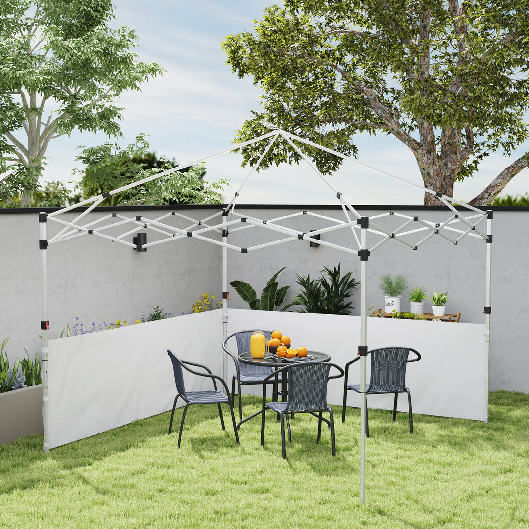 Outsunny Canopy Sidewalls for 10' x 10' or 10' x 20' Pop up Canopy, 2 PCS Canopy Half Walls Only, Grey