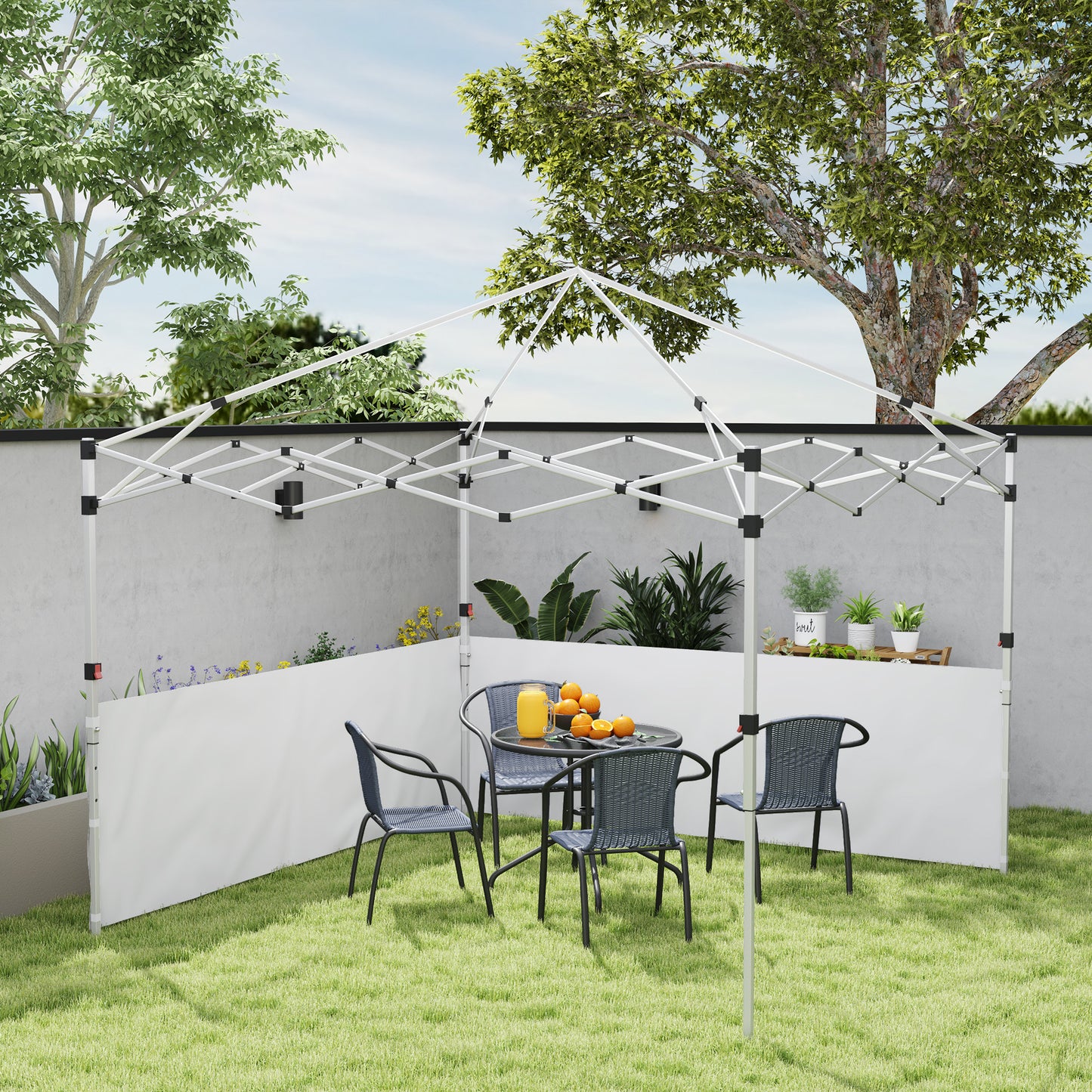 Outsunny Canopy Sidewalls for 10' x 10' or 10' x 20' Pop up Canopy, 2 PCS Canopy Half Walls Only, Grey