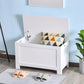 HOMCOM Large Storage Box Storage Trunk Cabinet Container with Lid and 2 Safety Hinges, White