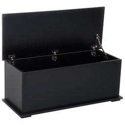 HOMCOM 39.5" Storage Chest with 2 Safety Hinges, Storage Box Organizer with Flip-Top Lid, Entryway Storage Bench, Black