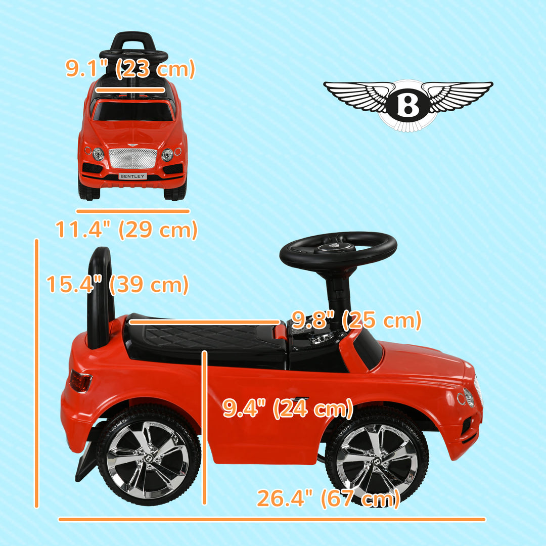 Qaba Bentley Bentayga Licensed Baby Car Foot To Floor with Horn Music, Under-Seat Storage, for 18-36 Months, White