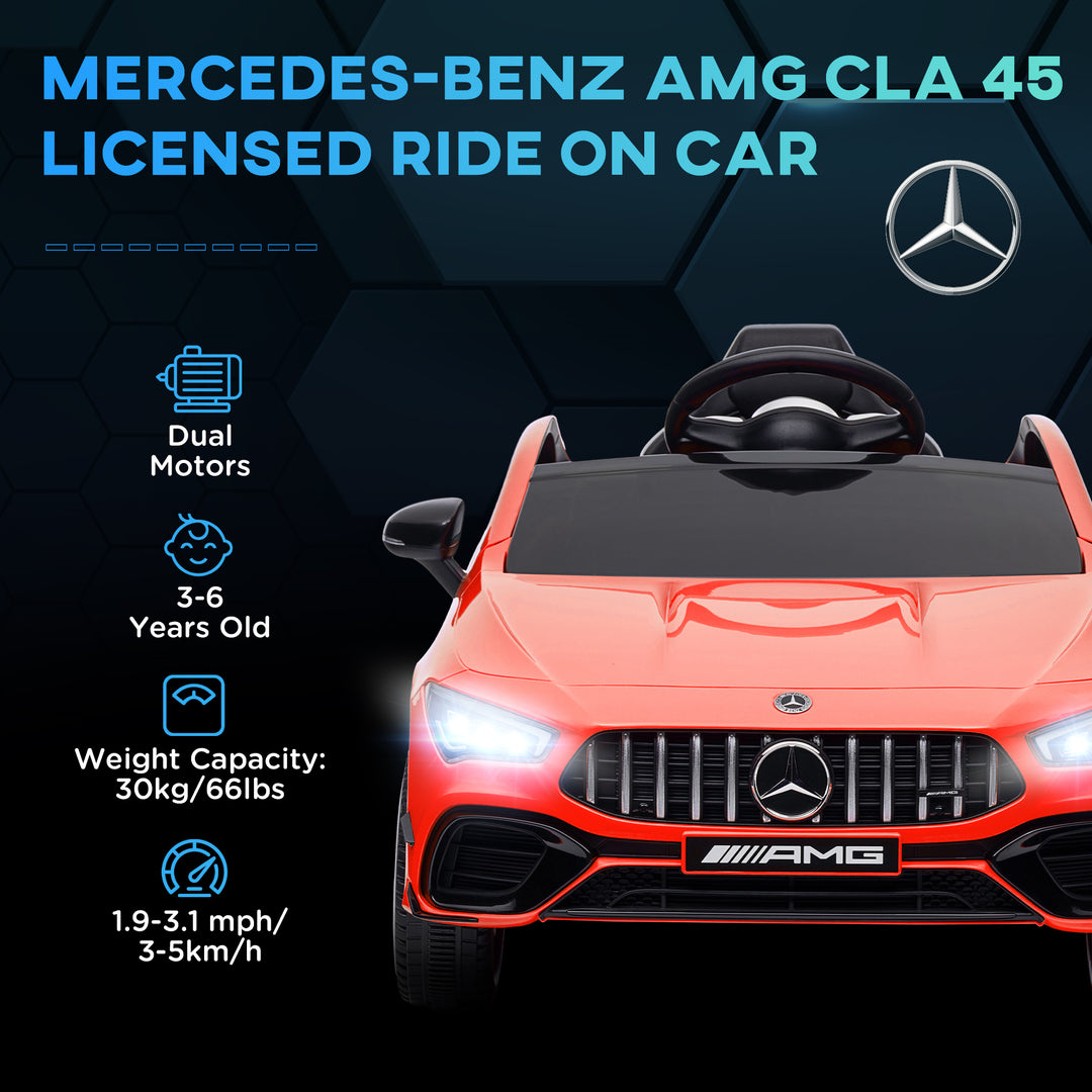 Qaba Mercedes-Benz AMG Licensed 12V Ride on Car, Kids Electric Car with Remote Control, Spring Suspension, LED Lights, Red
