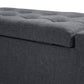 HOMCOM Storage Ottoman Bench Linen-Touch Fabric Tufted Chest Footstool with Flipping Top, Beige