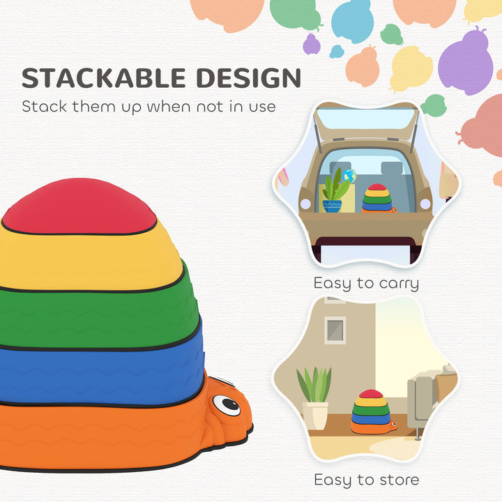 Qaba Ladybug Balance Stepping Stones for Promoting Balance Coordination and Strength, Outdoor & Indoor Obstacle Course