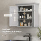 kleankin Bathroom Cabinet, Medicine Cabinet, Over Toilet Storage Cabinet with Adjustable Shelves for Entryway, Grey