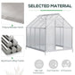 Outsunny 6' x 12' x 6.5' Walk-in Greenhouse, Polycarbonate Greenhouse with Adjustable Roof Vent, Base, Sliding Door, Clear