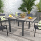 Outsunny Extendable Dining Table, Rectangular Patio Outdoor Table with Aluminum Frame and Plastic Board Tabletop for Lawn, Beige