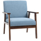 HOMCOM Modern Accent Chairs with Cushioned Seat, Upholstered Linen-Feel Armchair for Bedroom, Living Room, Dark Gray