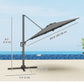 Outsunny 10' Offset Patio Umbrella Cantilever Umbrella with Aluminium Pole 360Â° Rotation and Tilt Adjustment, Grey
