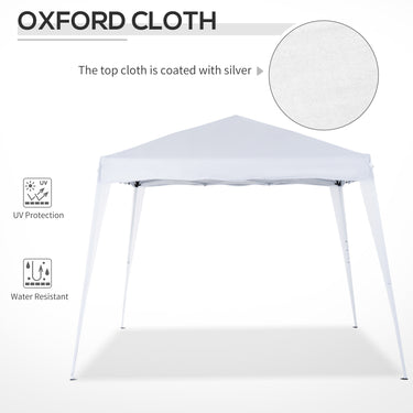 Outsunny 8' x 8' Pop Up Canopy, Outdoor Foldable Tent, Portable Canopy Tent with Carrying Bag for Camping, Party, Picnic, White