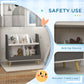 Qaba 2 Tier Kids Toy Storage Organizer with 5 Compartments, Anti-tip Device, for Nursery, Playroom, Grey