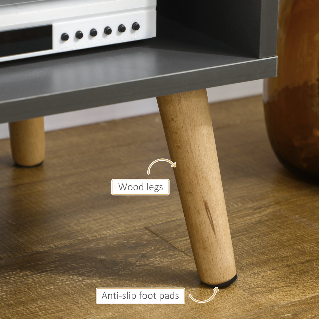 HOMCOM TV Stand for TVs up to 55", TV Cabinet with Shelves and Cable Holes, Entertainment Unit for Living Room, Dark Grey