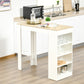 HOMCOM Bar Table, High Top Pub Table with 4 Storage Shelves, Modern Bar Height Table for Home Bar, Kitchen, Grey
