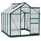 Outsunny 6' x 10' x 6.6' Polycarbonate Greenhouse, Walk-In Green House Kit Garden, Plants Grow, Galvanized Sheet Aluminum Frame with Rain Gutter, Vents and Sliding Door, Green