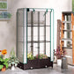 Outsunny Raised Garden Bed Kit with Trellis, Plastic Raised Flower Bed with PE Cover and Zipper Door, 47 x 16 x 50 inch