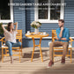 Outsunny 3 Piece Patio Set, Small Patio Table and Chairs, Wooden Outdoor Bistro Set w/ Cushions, Round Coffee Table, Brown