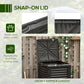 Outsunny Garden Compost Bin Large Outdoor Compost Container 80 Gallon Fast Creation of Fertile Soil Aerating Compost Box, Easy Assembly, Black