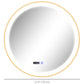 HOMCOM 24" Round Bathroom Mirror with LED Lights, Wall Mounted Vanity Mirror with Anti-Fog Pad, Time and Temp Display, Gold