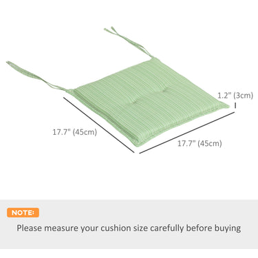 Outsunny 2-Piece Seat Cushion Replacement, Outdoor Patio Chair Cushions Set with Ties, Button Tufted, Green