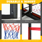Soozier Wall Mounted Basketball Hoop with 43'' x 30'' Shatter Proof Backboard, for Indoor and Outdoor, Black