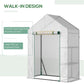 Outsunny 55" x 28" x 75" Walk-in Greenhouse Portable Garden Plant Flower Seed Warm House with 4 Shelves Outdoor Plant Growth Hot House PE Cover Green