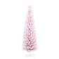 HOMCOM 6ft Flocked Christmas Tree, Pencil Artificial Christmas Tree with Realistic Branches, Pink