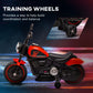 Aosom 6V Kids Motorcycle with Training Wheels, Foot Pedal, Headlight, Music, Forward/Reverse, Single-Button Start, Red