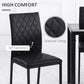 HOMCOM Modern Dining Chairs Set of 4, Upholstered Faux Leather Kitchen Chairs with Rhombic Tufting and Metal Legs for Living Room, White