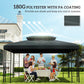 Outsunny 13' x 10' Gazebo Replacement Canopy, 2 Tier Top Roof Garden Pavilion UV Cover, Brown (TOP ONLY)
