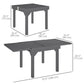 Outsunny 35"-71"  Extendable Aluminium Outdoor Dining Table, Slatted Top Patio Table for 4-6 Person, for Garden, Backyard, Grey