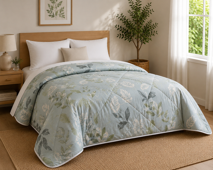 Aarniva Breathable Polyester Comforter Set | King/Queen | 250 GSM | Ultra-Soft & Cozy | Designed | Includes 2 Pillow Covers