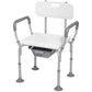 HOMCOM Bath Chair with Back, Adjustable Height Non-slip Shower Stool Bench Tool-Free Assembly Bathroom Aids, White