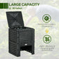 Outsunny Garden Compost Bin Large Outdoor Compost Container 80 Gallon Fast Creation of Fertile Soil Aerating Compost Box, Easy Assembly, Black