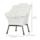 HOMCOM Modern Accent Chair, Armchair with Side Pockets and Solid Steel Legs, Comfy Reading Chair for Living Room, Cream White