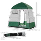 Outsunny Outdoor Portable Pop Up Shower Tent Changing Tent Privacy Enclosure with 2 Rooms, Shower Bag, Floor for Camping, Black