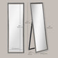 HOMCOM Floor Standing Mirror, Full Body Mirror, Free Standing, Leaning or Wall Mirror with Frame for Bedroom, Grey