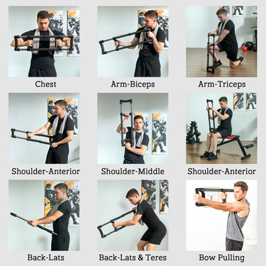 Soozier Chest Expander, Spring Chest Exerciser with 22-110 lbs Resistance for Men and Women Home Gym, Office or Travel