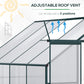 Outsunny Walk-In Garden Greenhouse Aluminum Polycarbonate with Roof Vent for Plants Herbs Vegetables 8' x 4' x 7' Silver