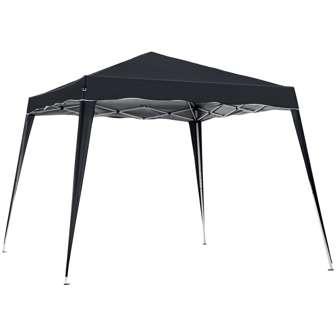 Outsunny 8' x 8' Pop Up Canopy, Outdoor Foldable Tent, Portable Canopy Tent with Carrying Bag for Camping, Party, Picnic, White