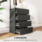 HOMCOM 4 Drawer Chest Storage Cupboard Freestanding Drawer Unit, Black