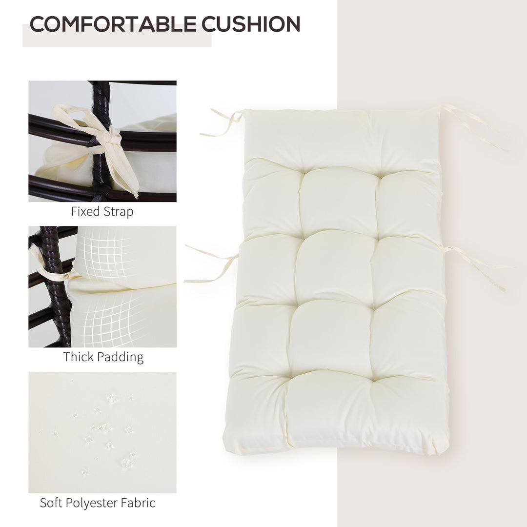 Outsunny Wicker Egg Chair with Trapezoidal Cushion 352lbs Capacity Rattan Egg Chair for Backyard Garden Coffee Brown