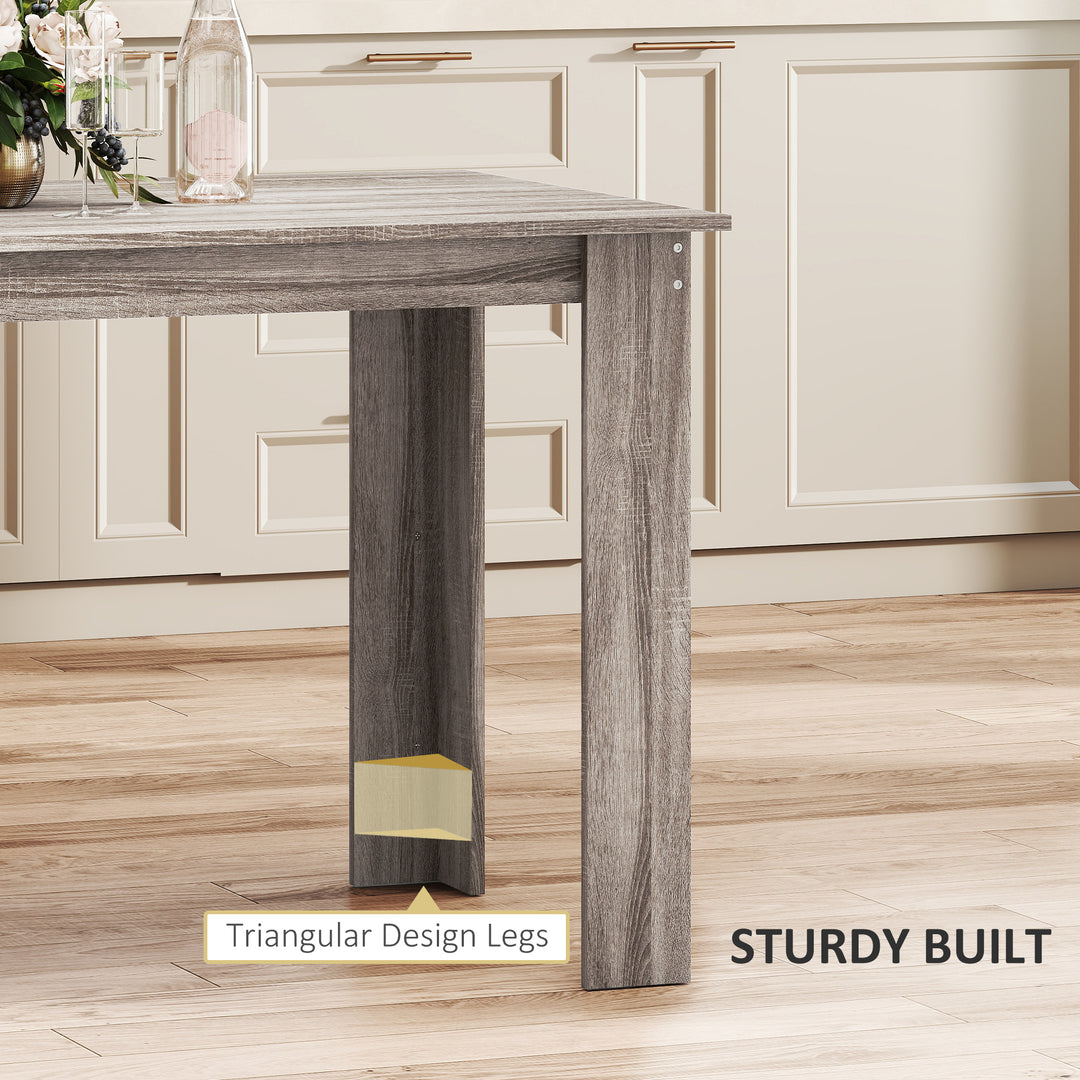 HOMCOM 47" Kitchen Table for 4-6 People, Dining Table with Wood Effect for Dining Room, Oak